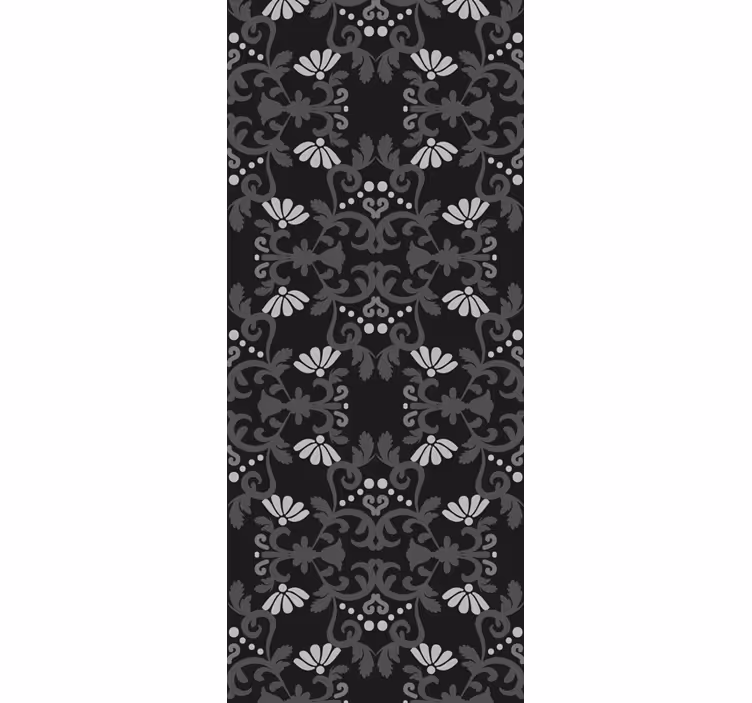 Estore de rolo vintage estilo damasco clássico preto - TenStickers
