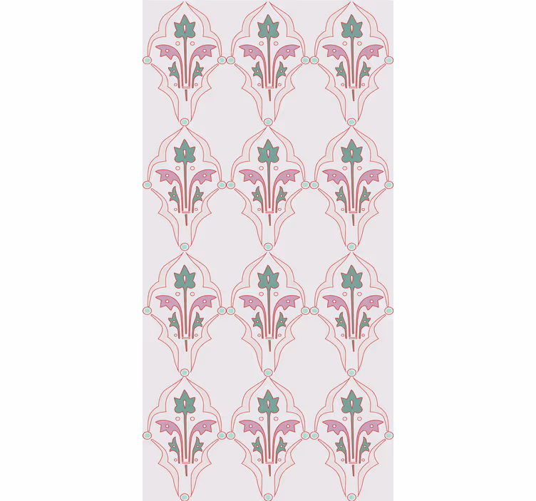 Estore de rolo vintage com design floral formalizado - TenStickers