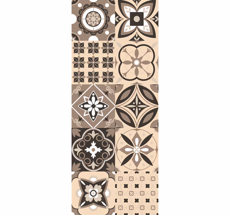 Estore de rolo vintage azulejos clássicos marrons - TenStickers