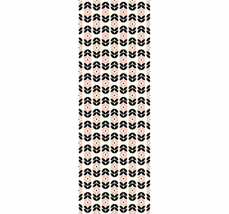 Estore de rolo vintage com padrão de flores geométricas rosa - TenStickers