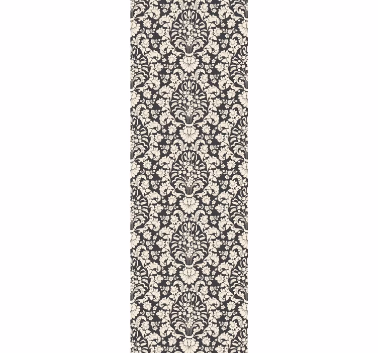 Estore de rolo vintage padrão de elementos florais - TenStickers
