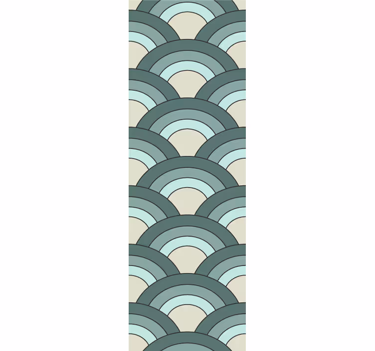 Estore de rolo vintage padrão de escamas azuis - TenStickers