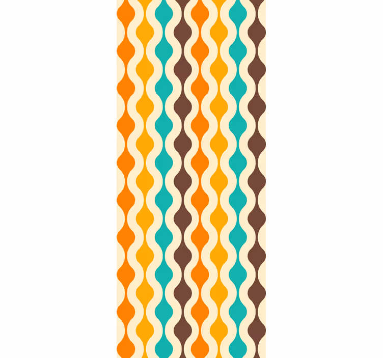 Estore de rolo vintage ondas retro curvas - TenStickers