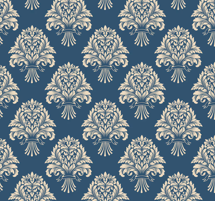 Estore de rolo vintage com design de flores barrocas - TenStickers