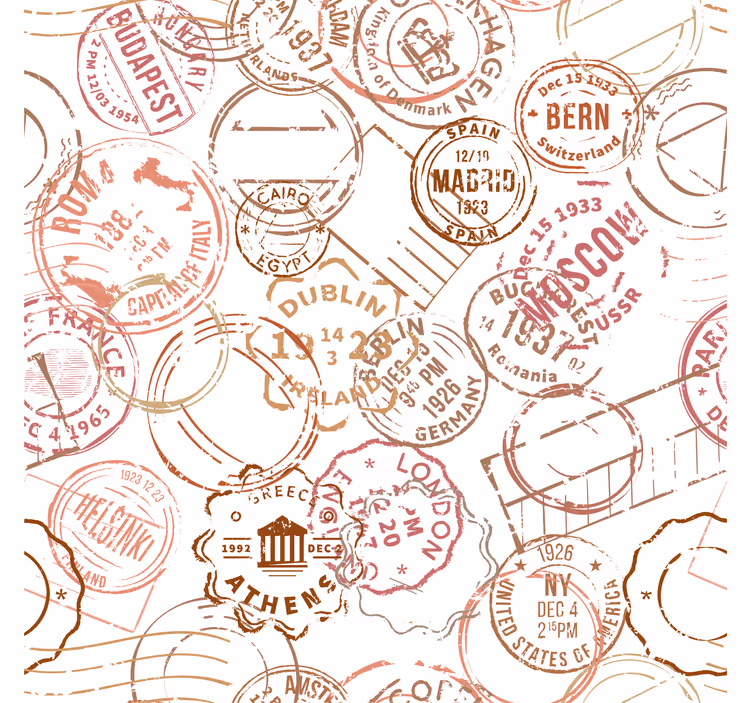 Estore de rolo vintage selos retrô - TenStickers