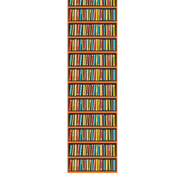 Estore de rolo vintage biblioteca cheia de cores - TenStickers