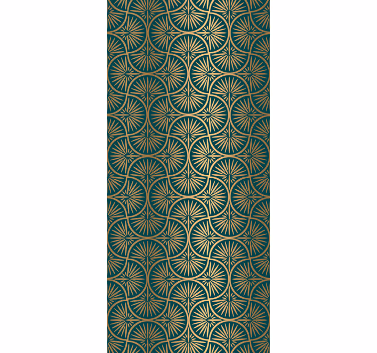 Estore de rolo vintage estilo decorativo turquesa e ouro - TenStickers