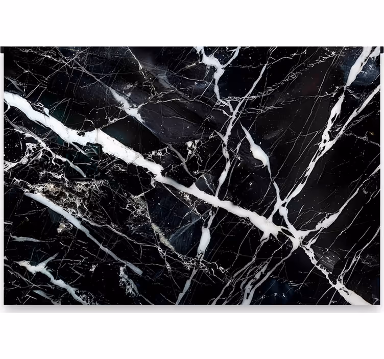 Estore de rolo preto em mármore branco nuances - TenStickers