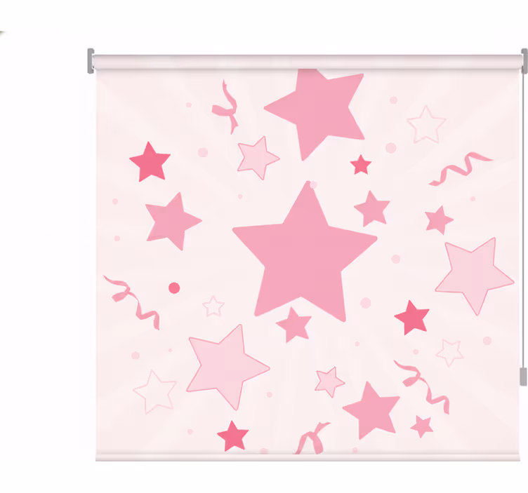 Estore de rolo rosa estrelas grandes e rosas - TenStickers