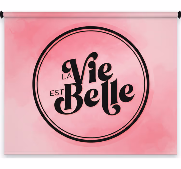Estore de rolo rosa com texto preto em fundo rosa - TenStickers