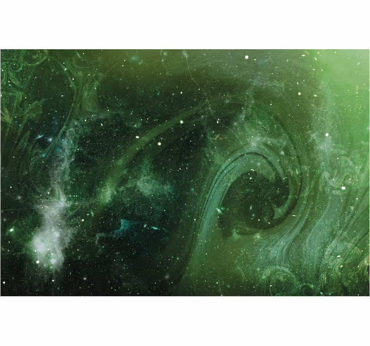 Estore de rolo para sala vista espacial em verde - TenStickers