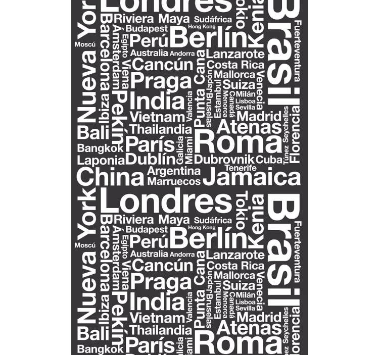 Fundo preto da cortina de texto de cidades - TenStickers
