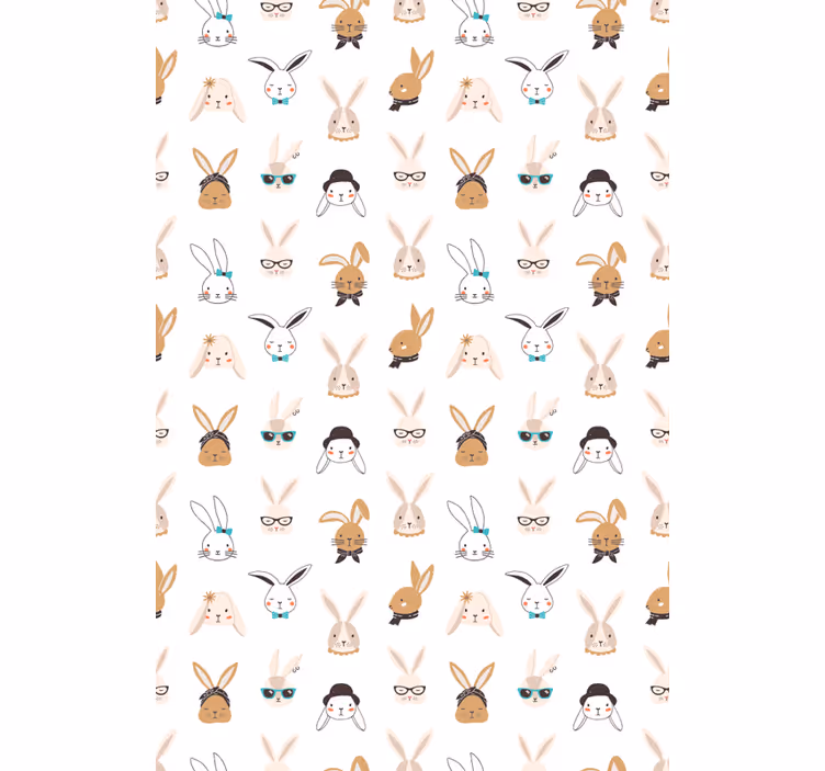 Estore de rolo animais variados motivos de coelho brincalhão - TenStickers