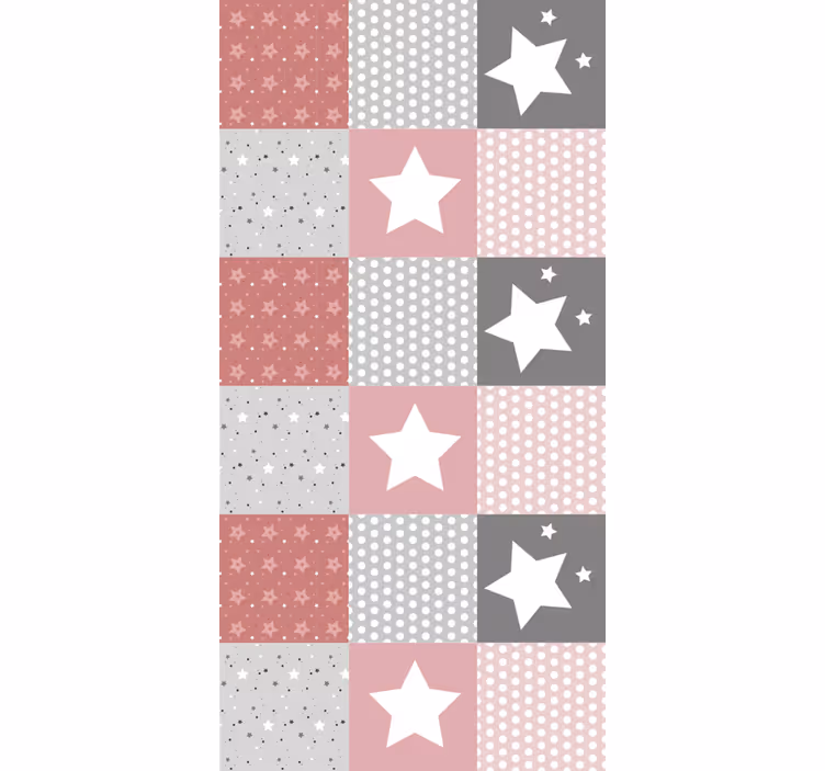 Estore de rolo quarto de bebé padrão de estrela de retalhos - TenStickers