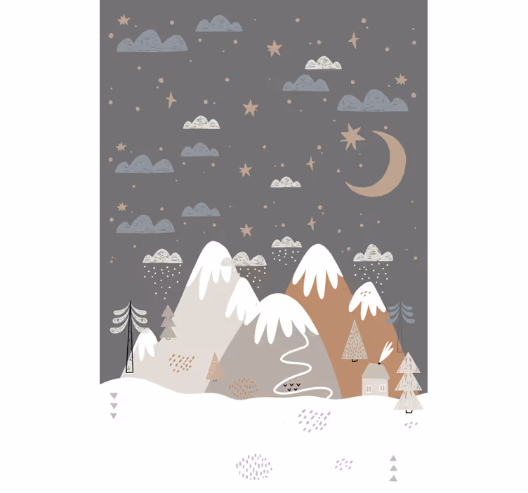 Cortina de rolo nórdica de montanhas - TenStickers
