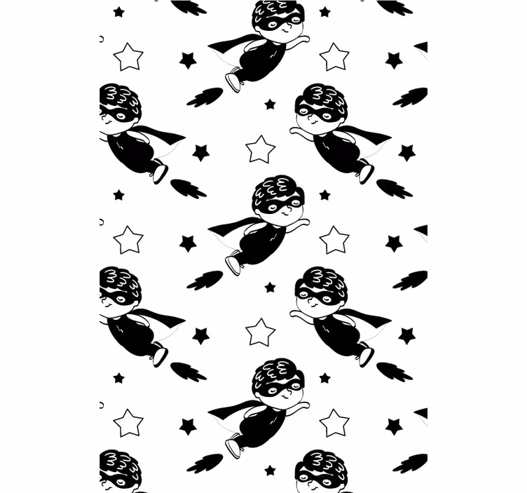 Estore de rolo quarto de bebé padrão de vôo de super-herói - TenStickers