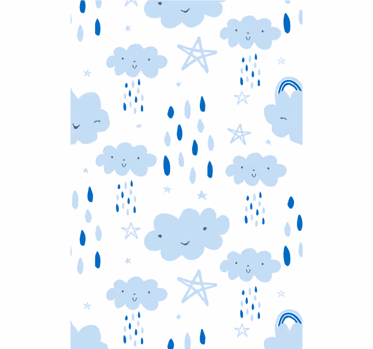 Cortina de janela de nuvem chuvosa - TenStickers