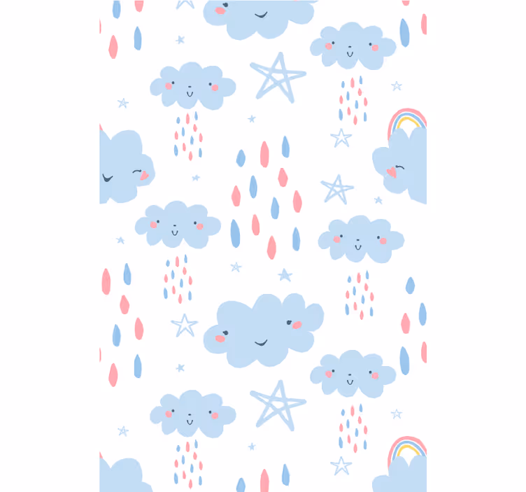 Nuvem de chuva multicolorida - TenStickers