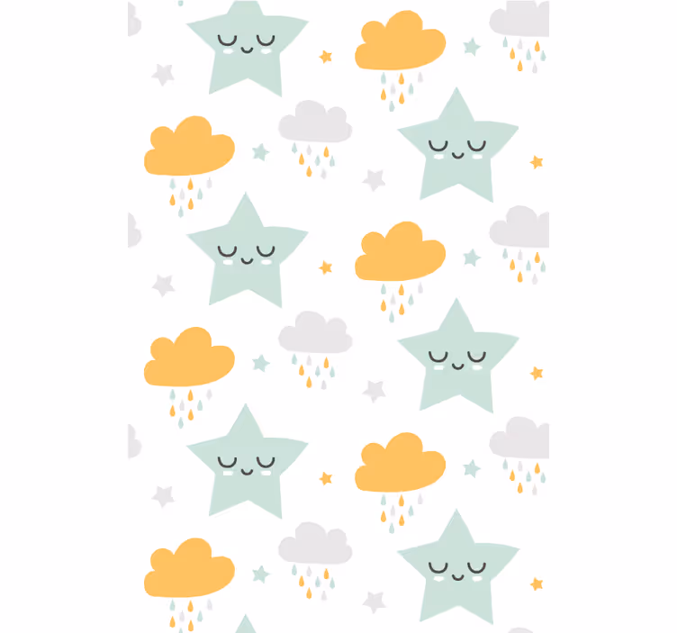 Estore de rolo quarto de bebé padrão de nuvens sonolentas - TenStickers