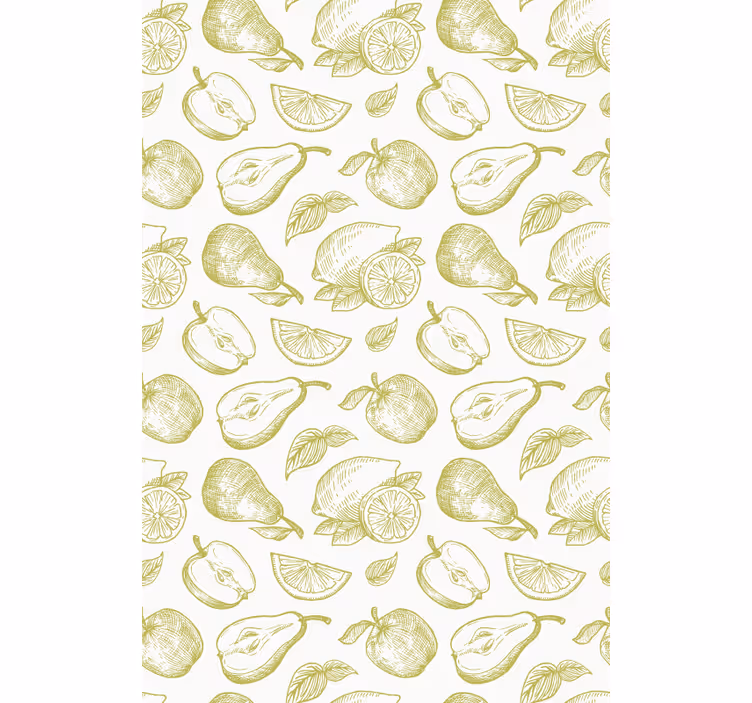 Padrão verde cortina de frutas e vegetais - TenStickers