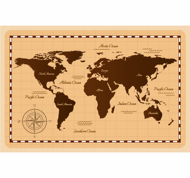 Atlas vintage mapa-múndi cego - TenStickers