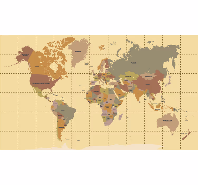 Estor para mapa-múndi vintage bege - TenStickers