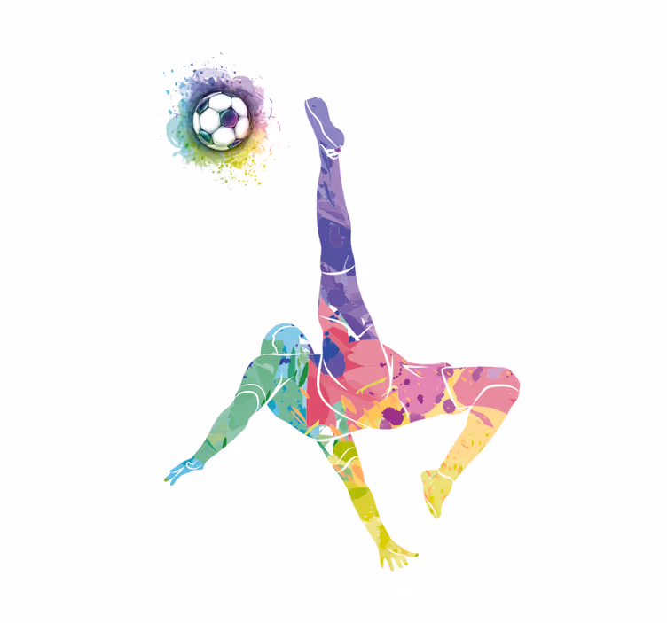 Aquarela jogador de futebol esportivo cego - TenStickers