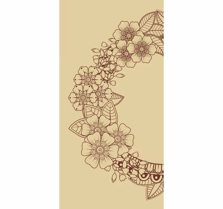 Círculo de mandala com flores elegantes cego - TenStickers