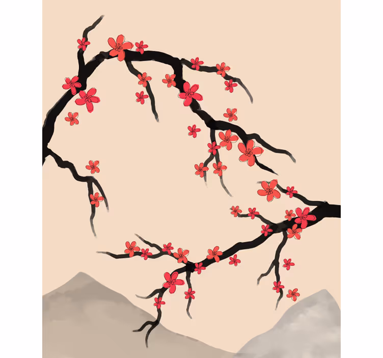 Estore de rolo juvenil galhos de sakura - TenStickers