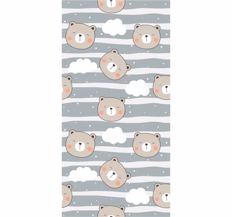 Estore de rolo quarto de bebé rostos fofos de urso - TenStickers