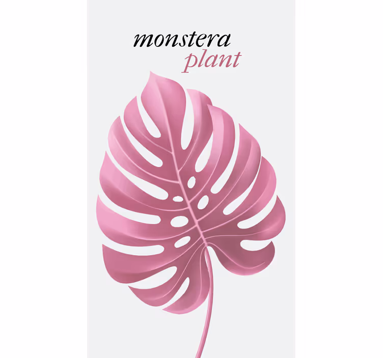 Estore de rolo flores e plantas planta monstera rosa - TenStickers