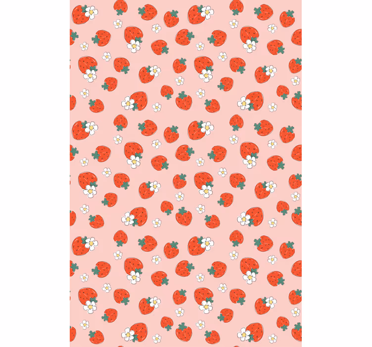 Morangos modernos com flor vegetal cega - TenStickers