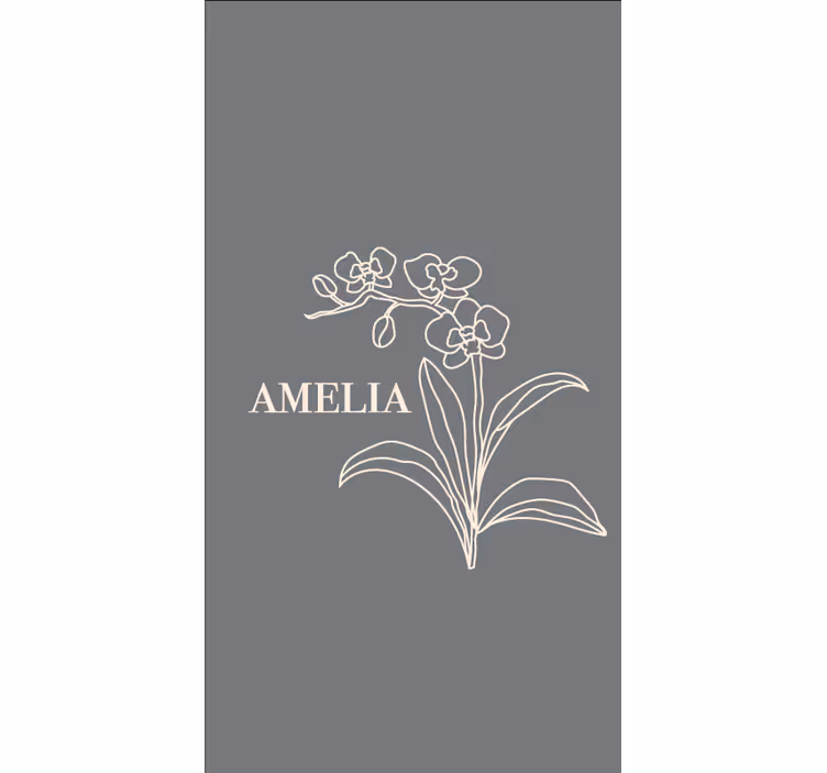 Estore de rolo flores e plantas design cinza elegante - TenStickers