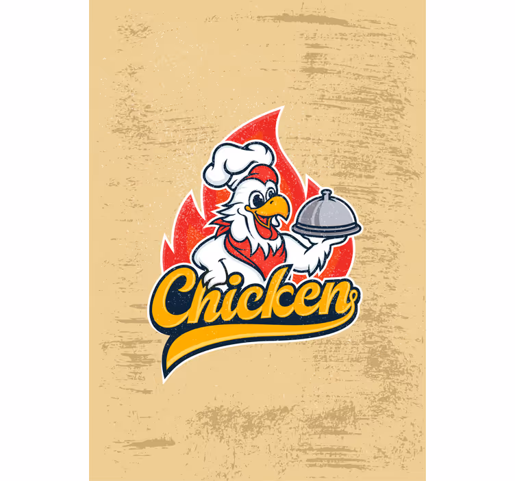 Estore de rolo para cozinha chef servindo frango - TenStickers