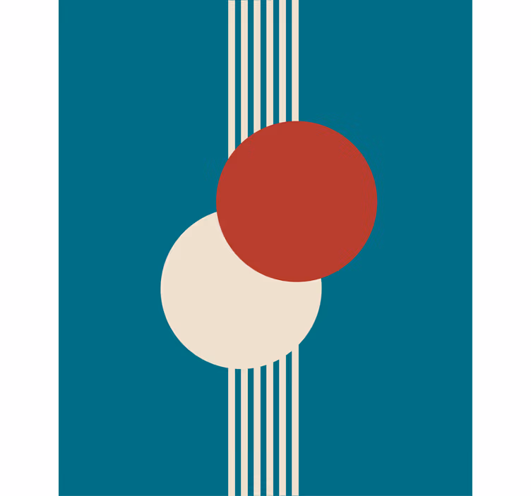 Dois círculos pintura cega arte abstrata - TenStickers