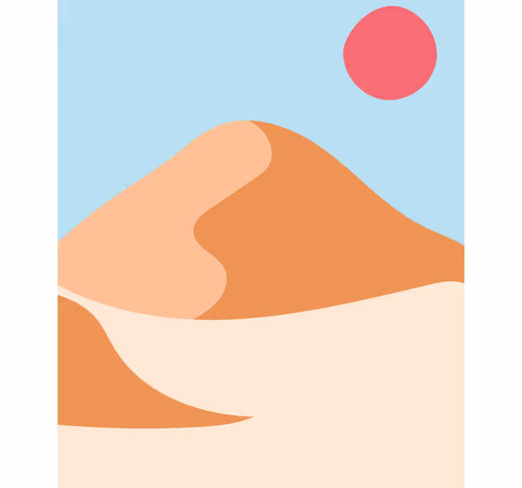 Montanha e sol pintura cega arte abstrata - TenStickers