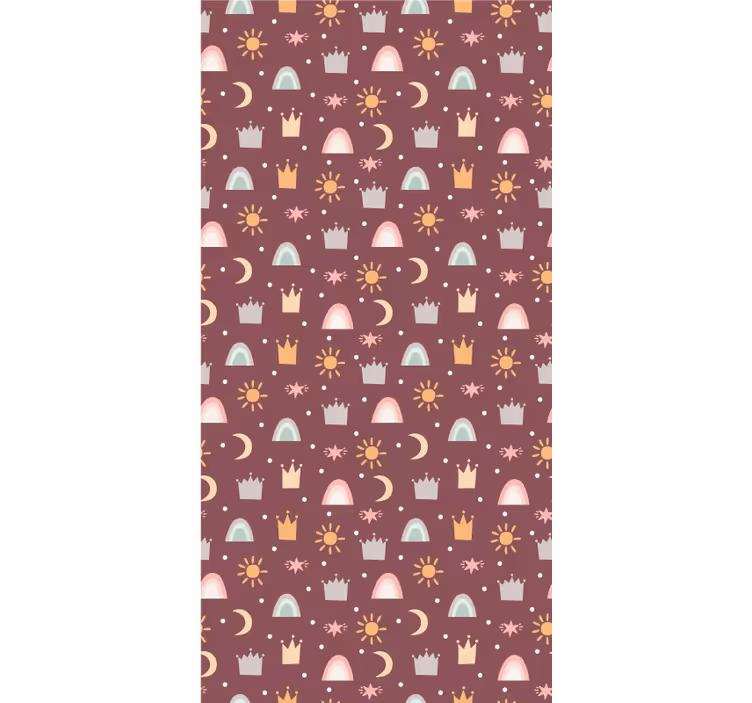 Estore de rolo quarto de bebé padrão de coroa e arco-íris - TenStickers