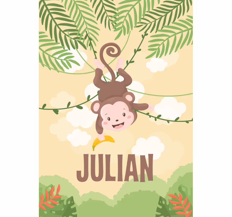 Pequeno macaco no galho, crianças cegas - TenStickers
