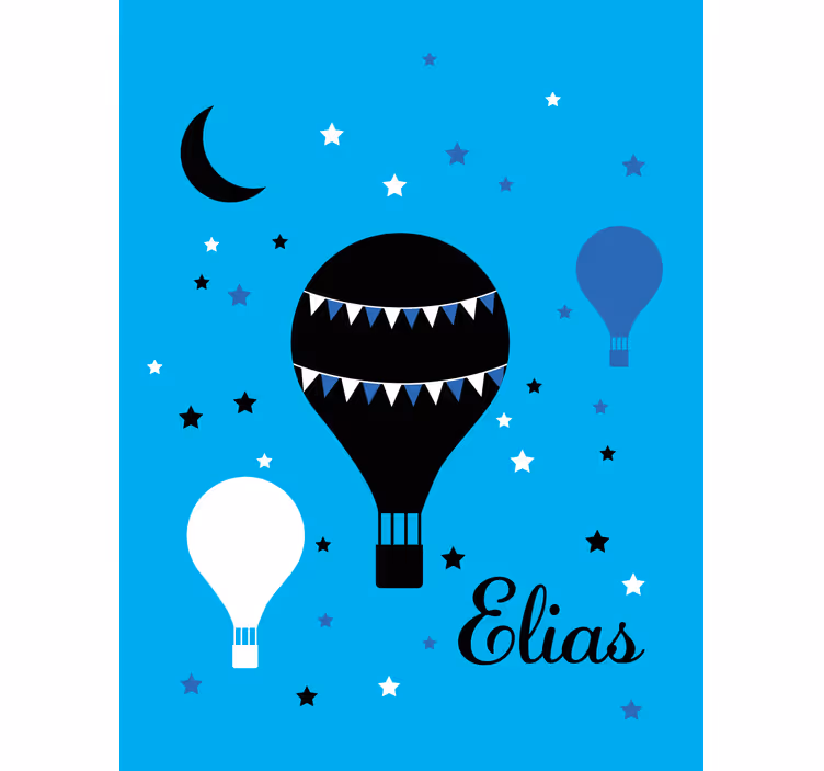 Balões pretos e azuis com estrelas cegas - TenStickers