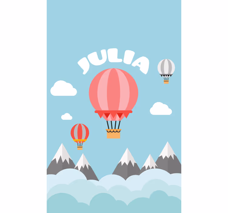 Estore de rolo infantil balões de ar quente com nome - TenStickers