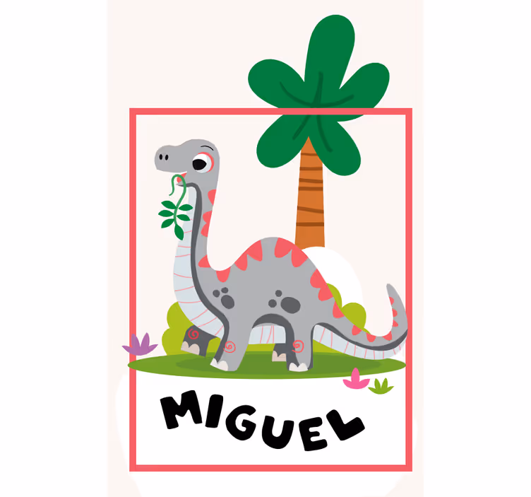 Cortina de janela impressa personalizada de dinossauro longo cinz - TenStickers
