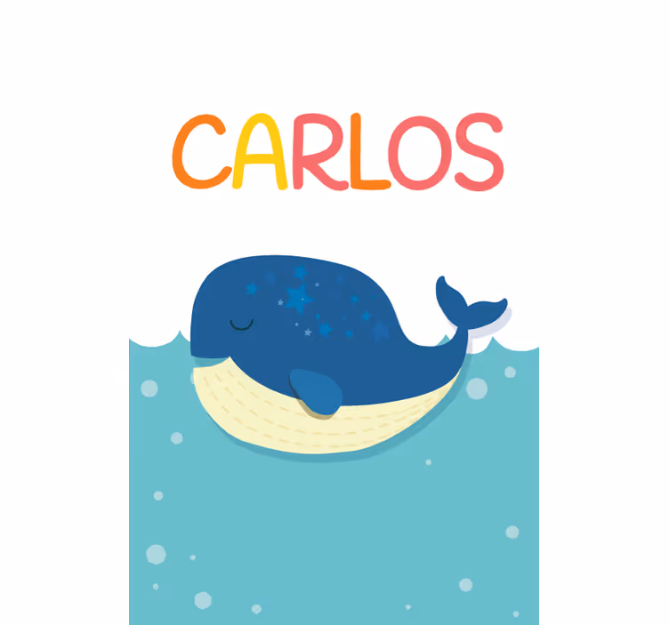 Desenho da baleia cortina de janela impressa personalizada - TenStickers