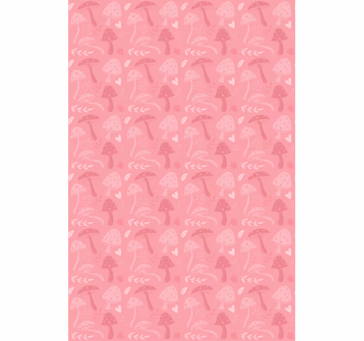 Cortinas de cozinha com padrão de cogumelo em rosa - TenStickers
