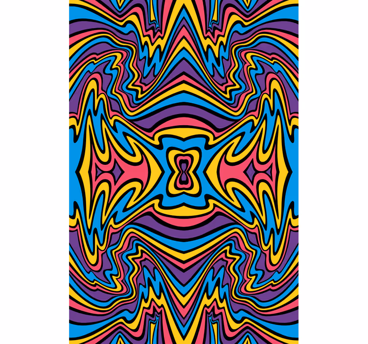 Cores vivas linhas groovy pintura cega - TenStickers