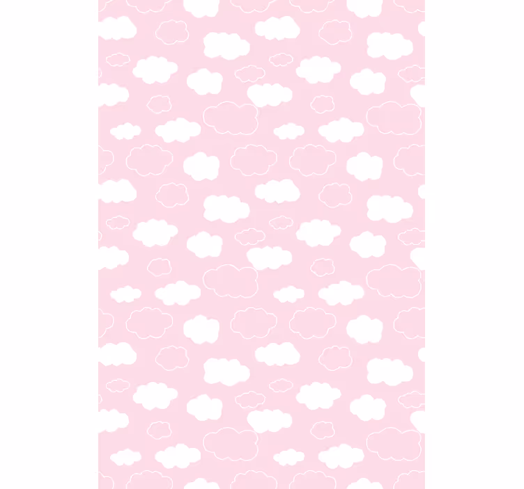 Estor para nuvem de cor sólida rosa e branco - TenStickers