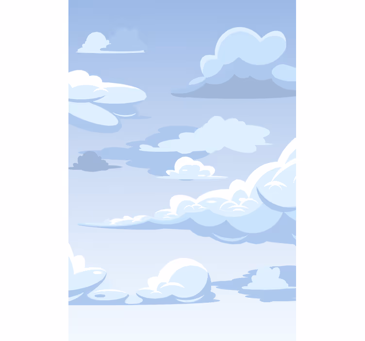 Céu estilo cartoon desenho nuvem cega - TenStickers