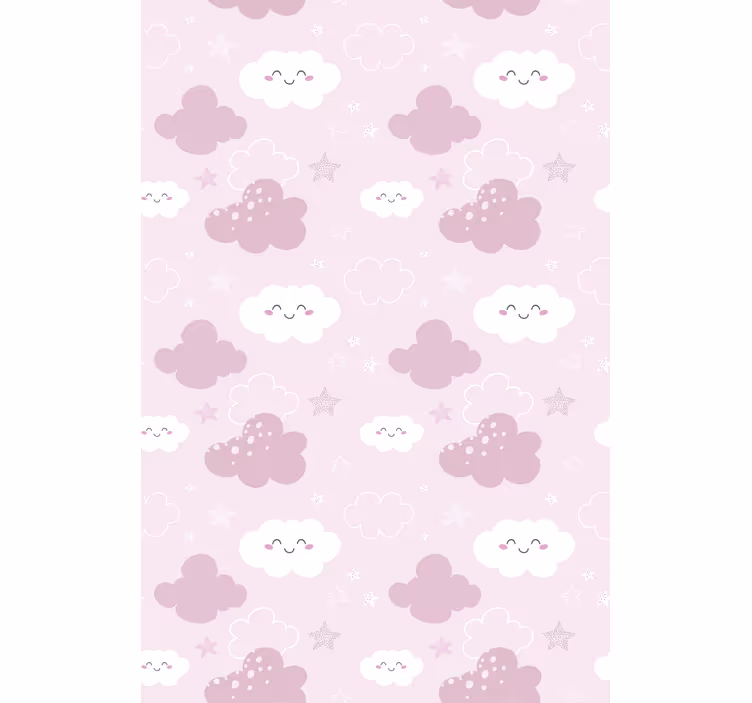 Fundo rosa com nuvem branca feliz cega - TenStickers