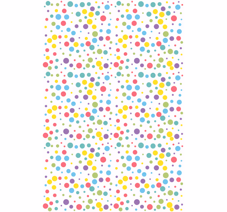 Cortinas modernas com padrão de bolinhas coloridas - TenStickers