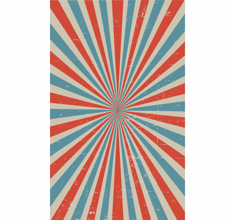 Cortina rústica pré-lavagem retro azul e vermelha - TenStickers