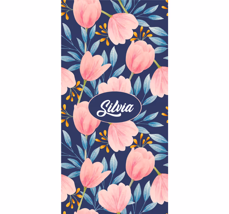 Cortina de rolo personalizada com flores em aquarela - TenStickers